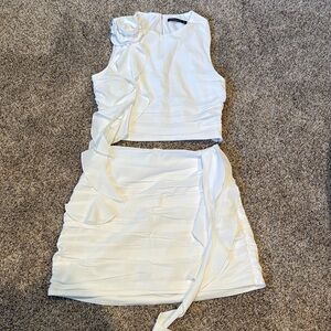 Abercrombie & Fitch White Two-Piece Ruffle Dress Set